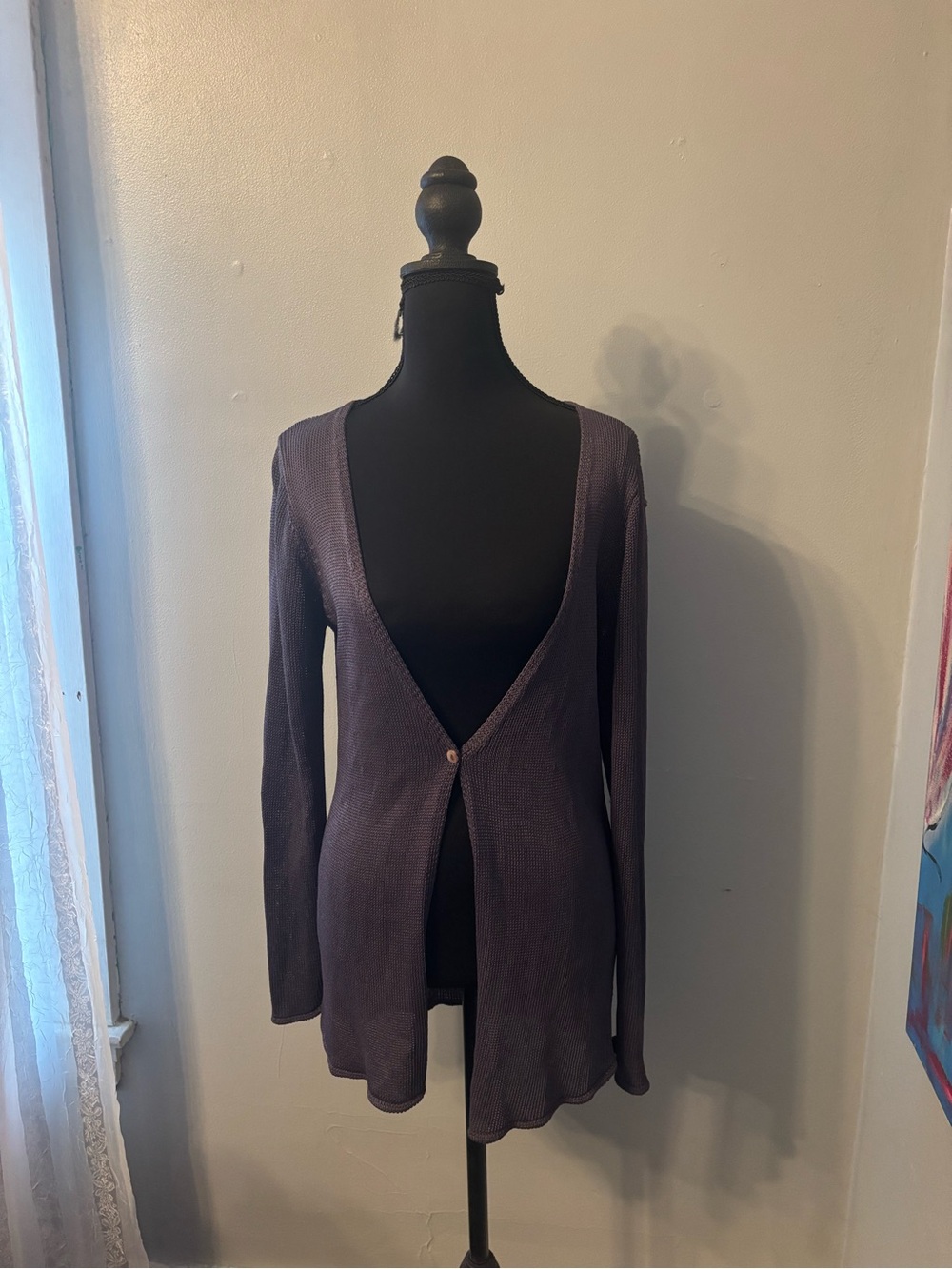 VTG Eileen Fisher 100% viscose knit cardigan sweater size S